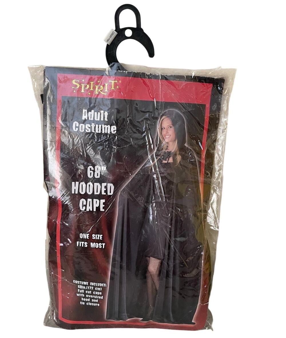Spirit Halloween Hooded Cape Womens Size OS Black Halloween Costume